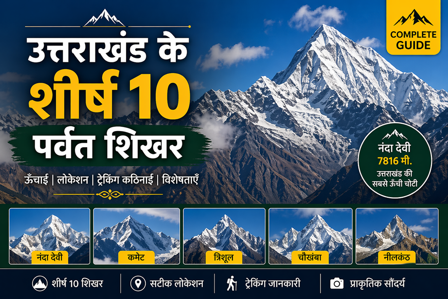 Top 10 mountains in Uttarakhand including Nanda Devi highest peak Himalaya