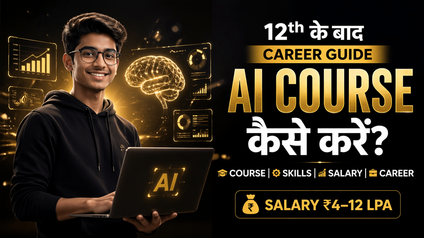 Data analytics and AI career guide for students after 12th with salary, skills, and course information