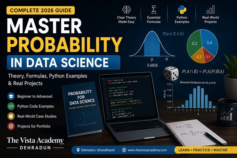 Master Probability in Data Science Complete 2026 Guide with Theory, Formulas, Python Examples and Real Projects | The Vista Academy Dehradun